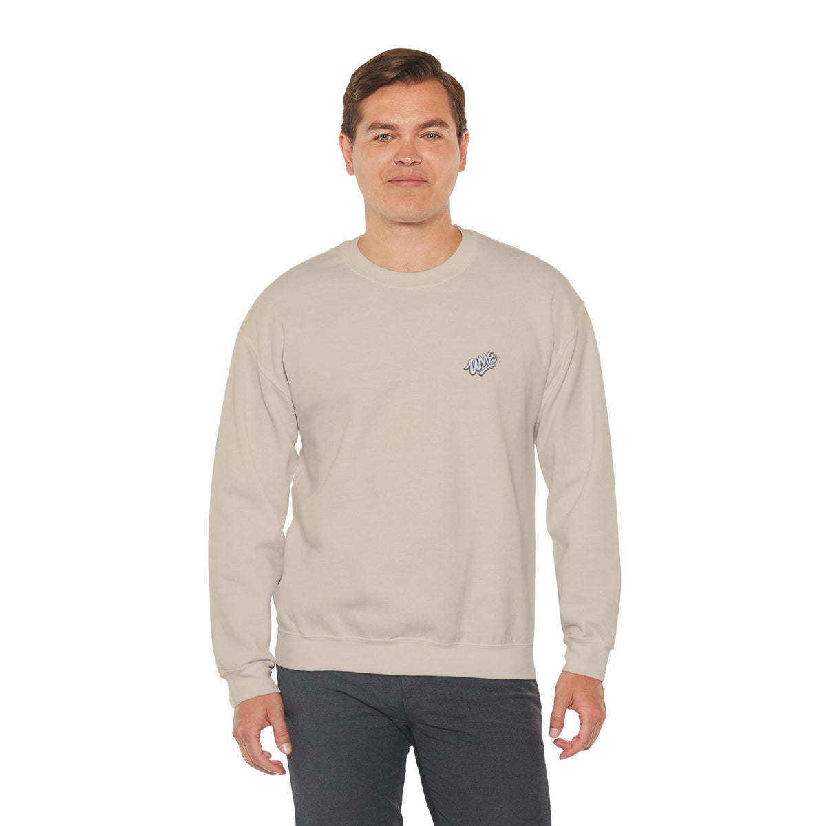 Crewneck Sweatshirt — UME White Logo All-Over Print