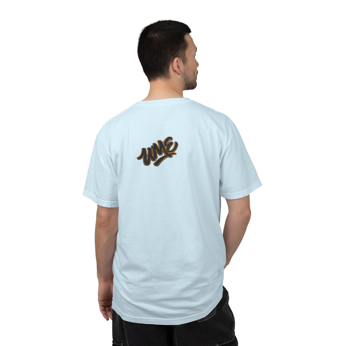Garment-Dyed Heavyweight Tee — UME Black Logo Front & Back