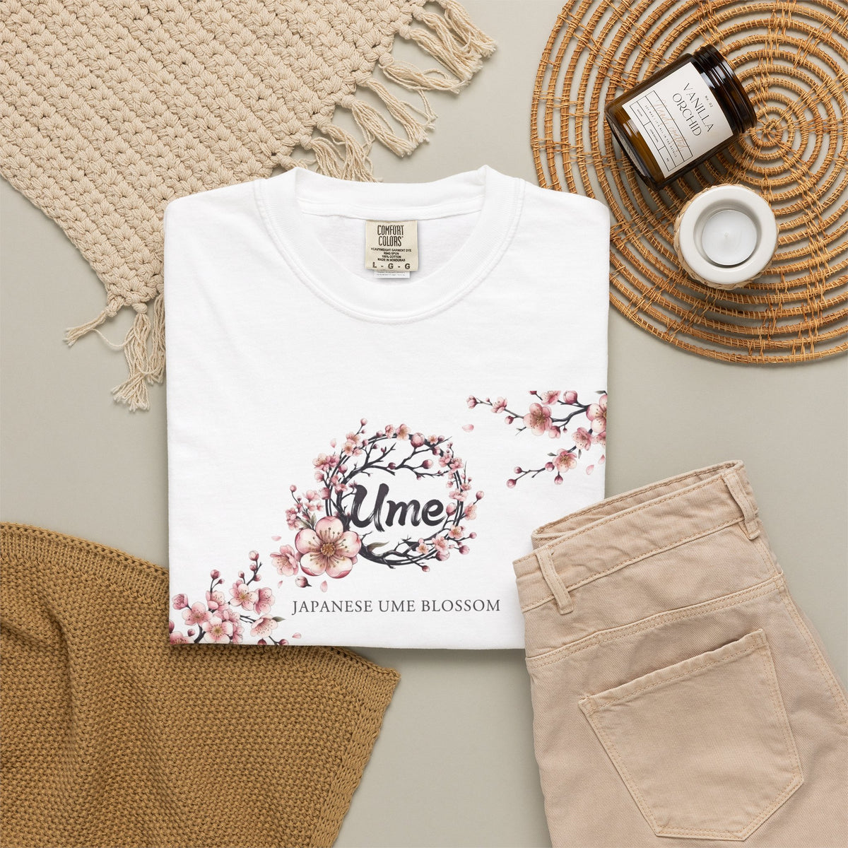 Plum Blossom 'Ume' T-Shirt — White Japanese Ume Blossom Floral Tee