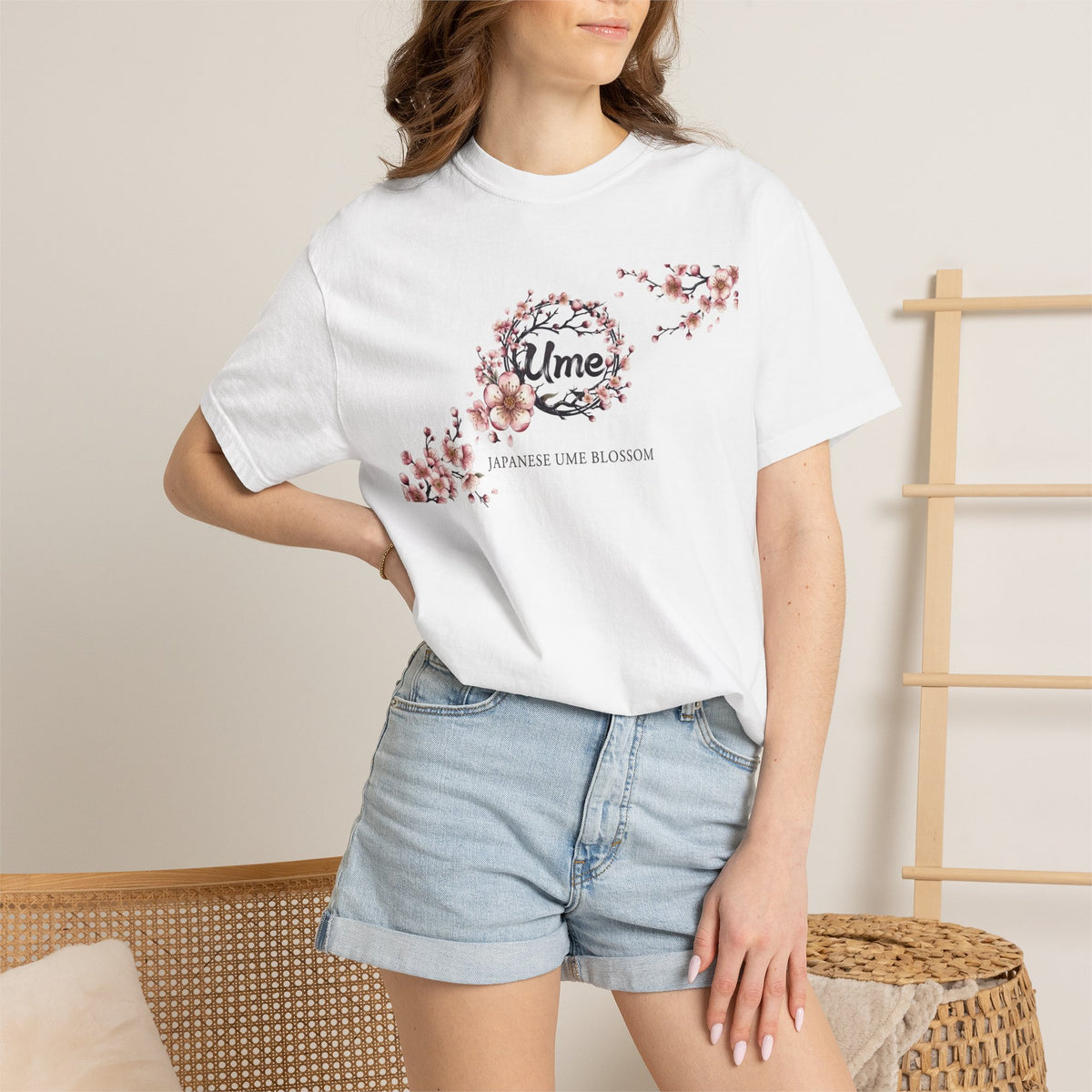 Plum Blossom 'Ume' T-Shirt — White Japanese Ume Blossom Floral Tee