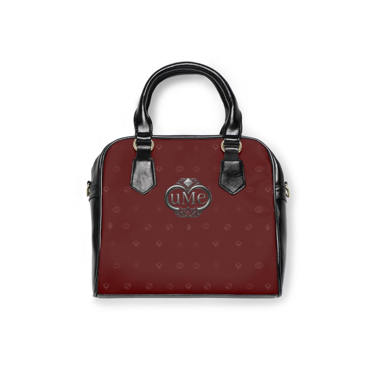 Burgundy UME Monogram Shoulder Handbag — Elegant Everyday Tote