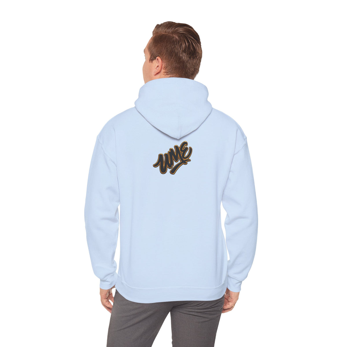 Hoodie — White UME Black Logo All-Over Print
