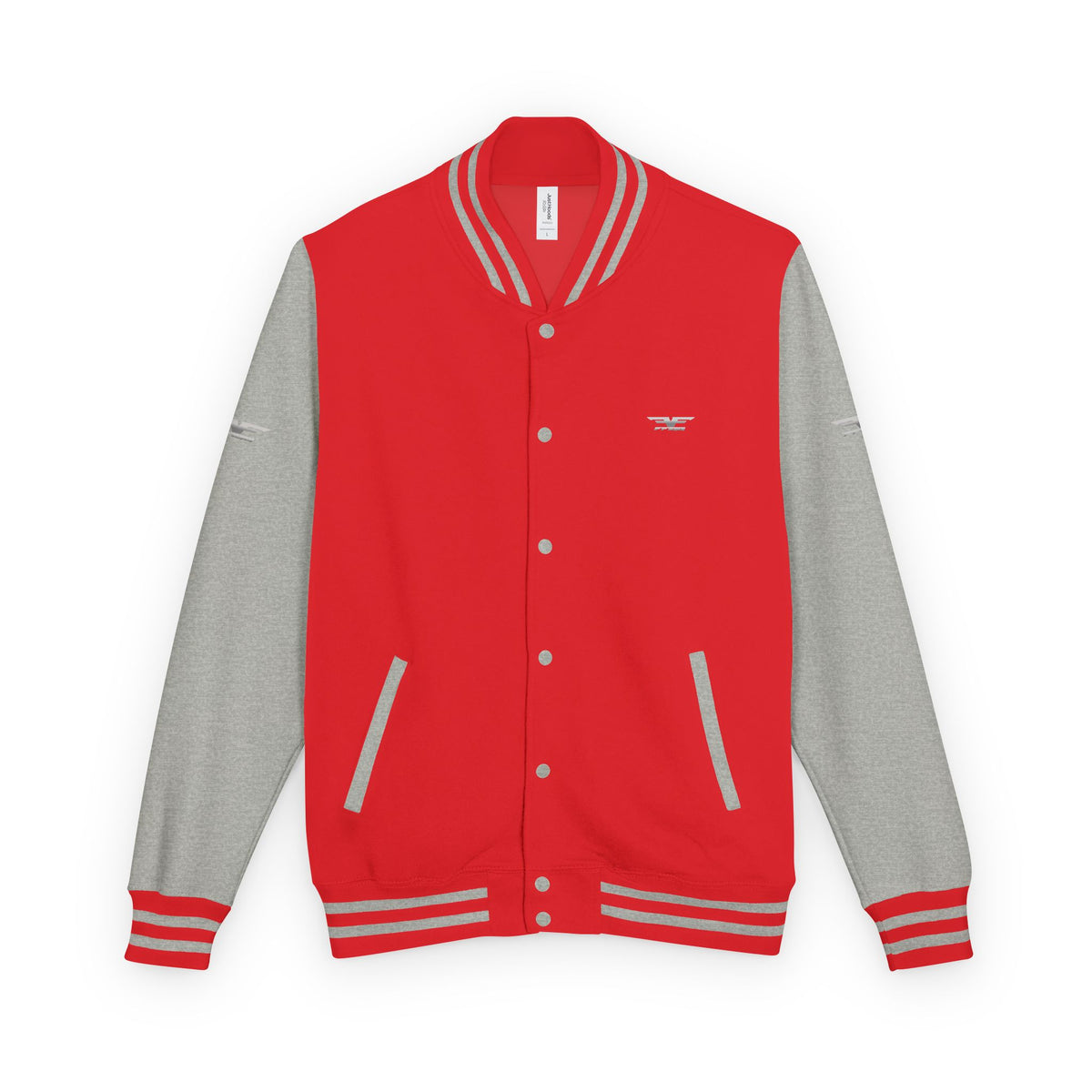 Black and White Varsity Jacket with Winged Logo