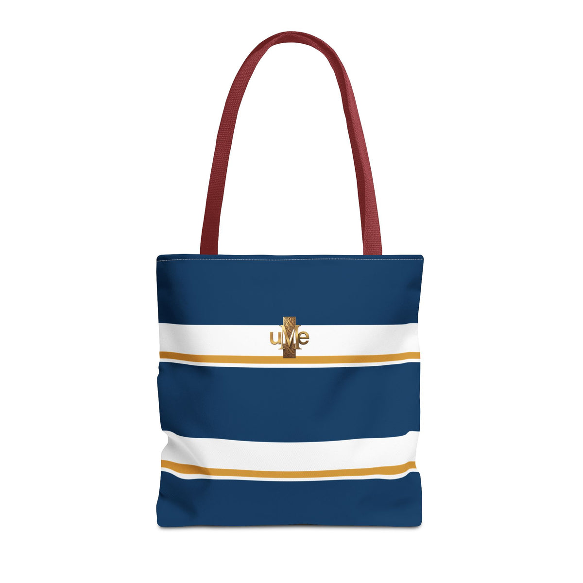 LIVE Cross Tote Bag — Navy & White Stripes with Gold Motif