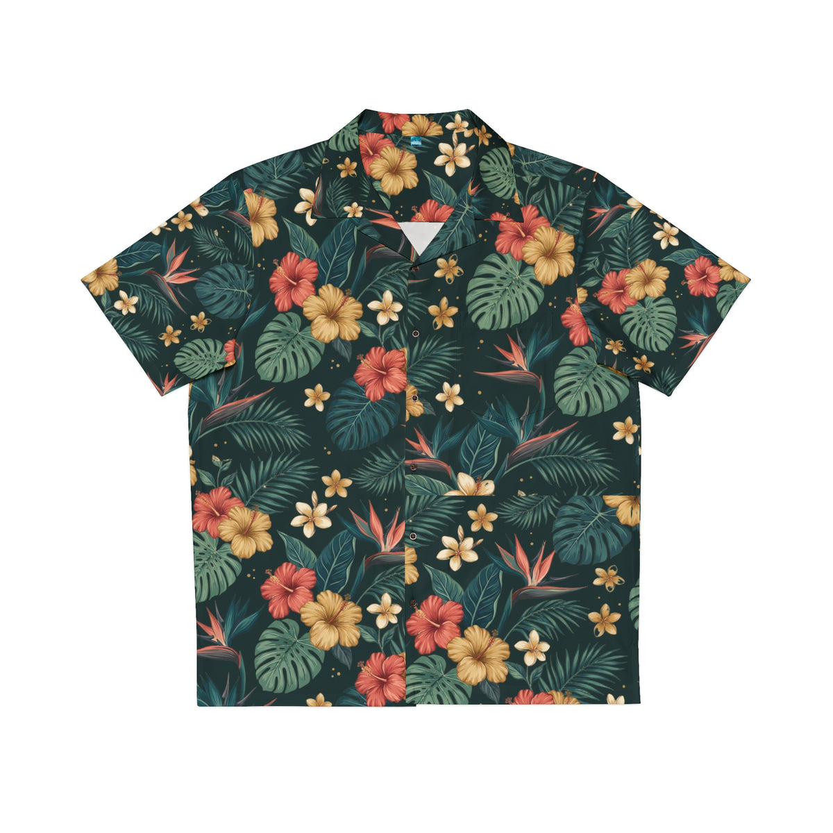 Tropical Floral Hawaiian Shirt — Vintage Hibiscus & Palm AOP