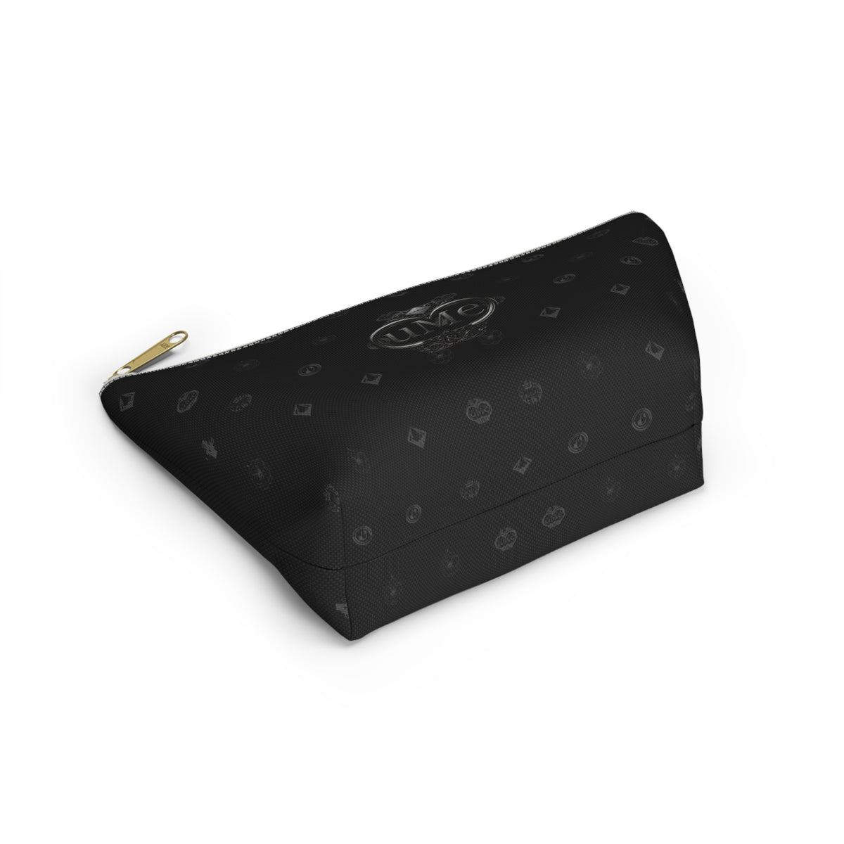 Black Luxe Logo Accessory Pouch — UME T-Bottom Cosmetic Bag