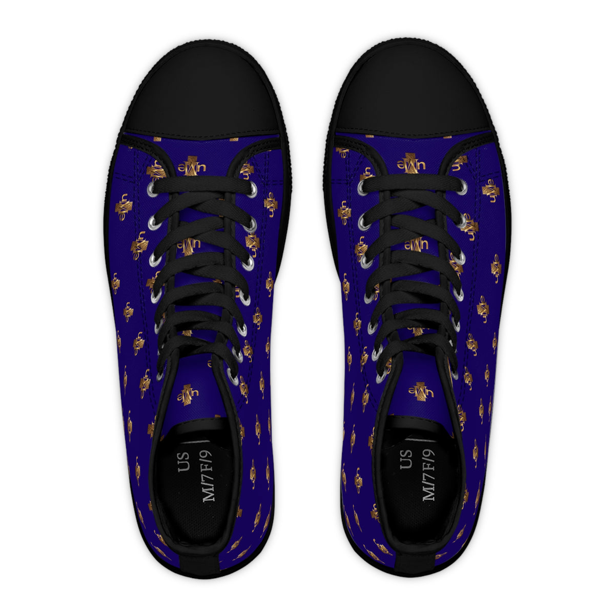 Women’s High-Top Sneakers — Midnight Navy All-Over Print