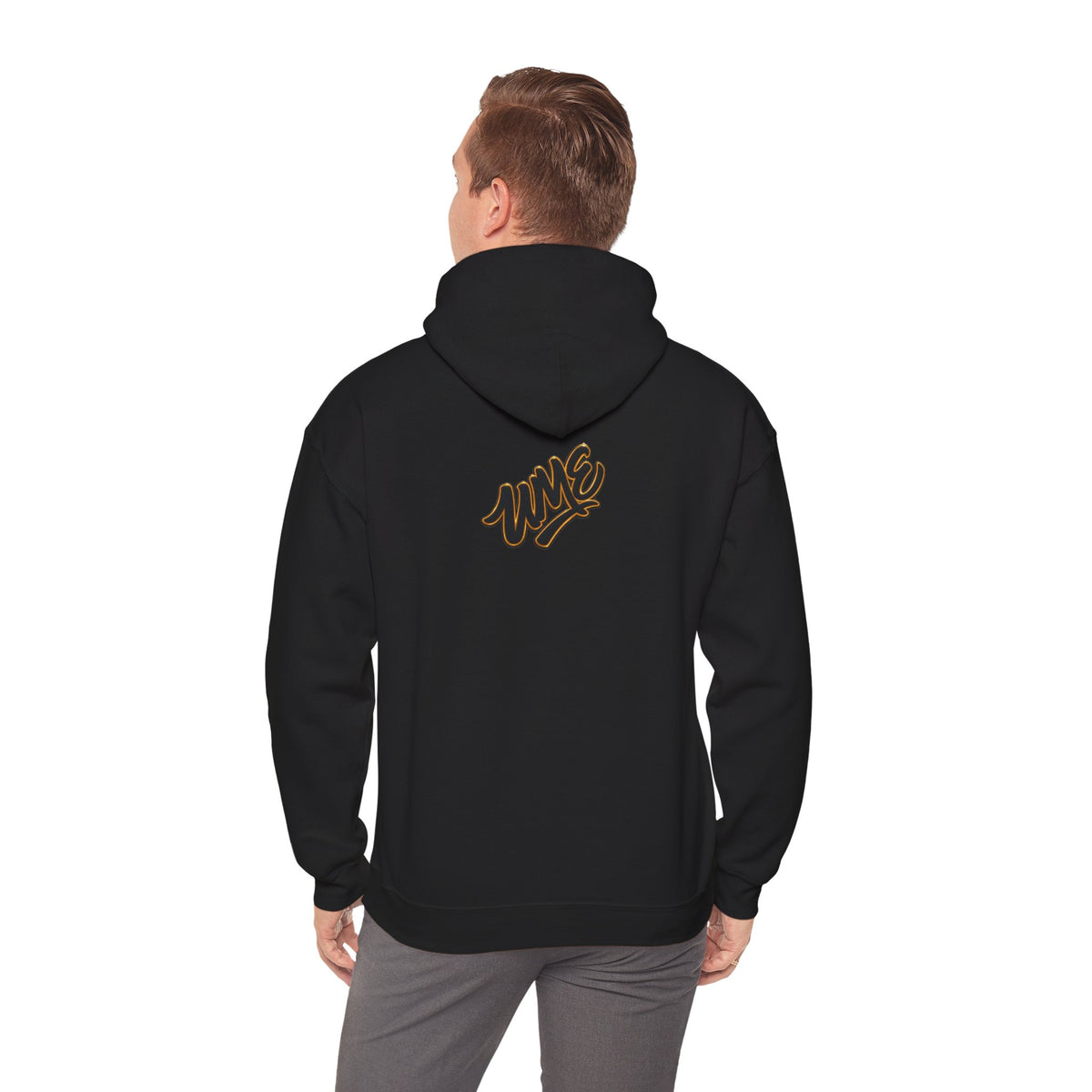Hoodie — White UME Black Logo All-Over Print