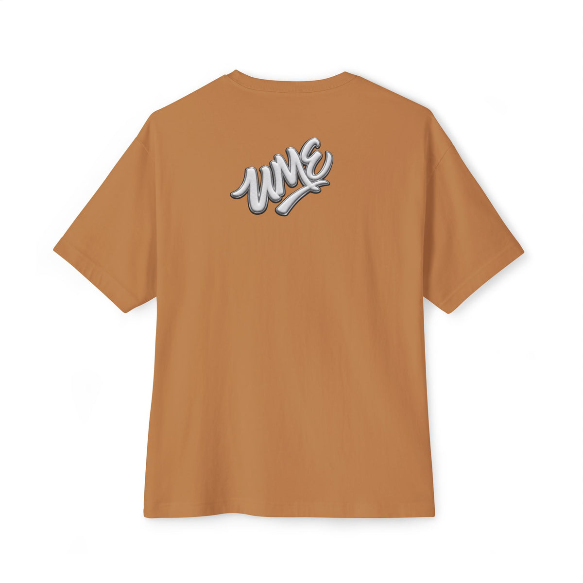 UME Script Logo Boxy Tee — White Oversized Graphic T-Shirt