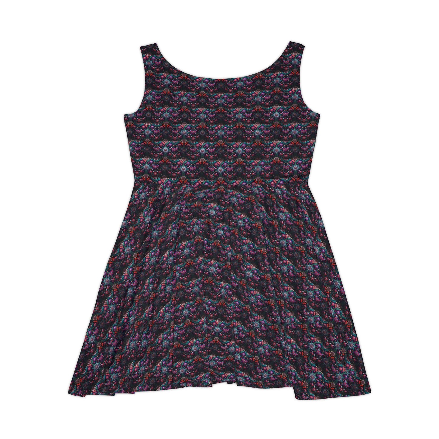 Women's Skater Dress – Dark Abstract Floral All-Over Print