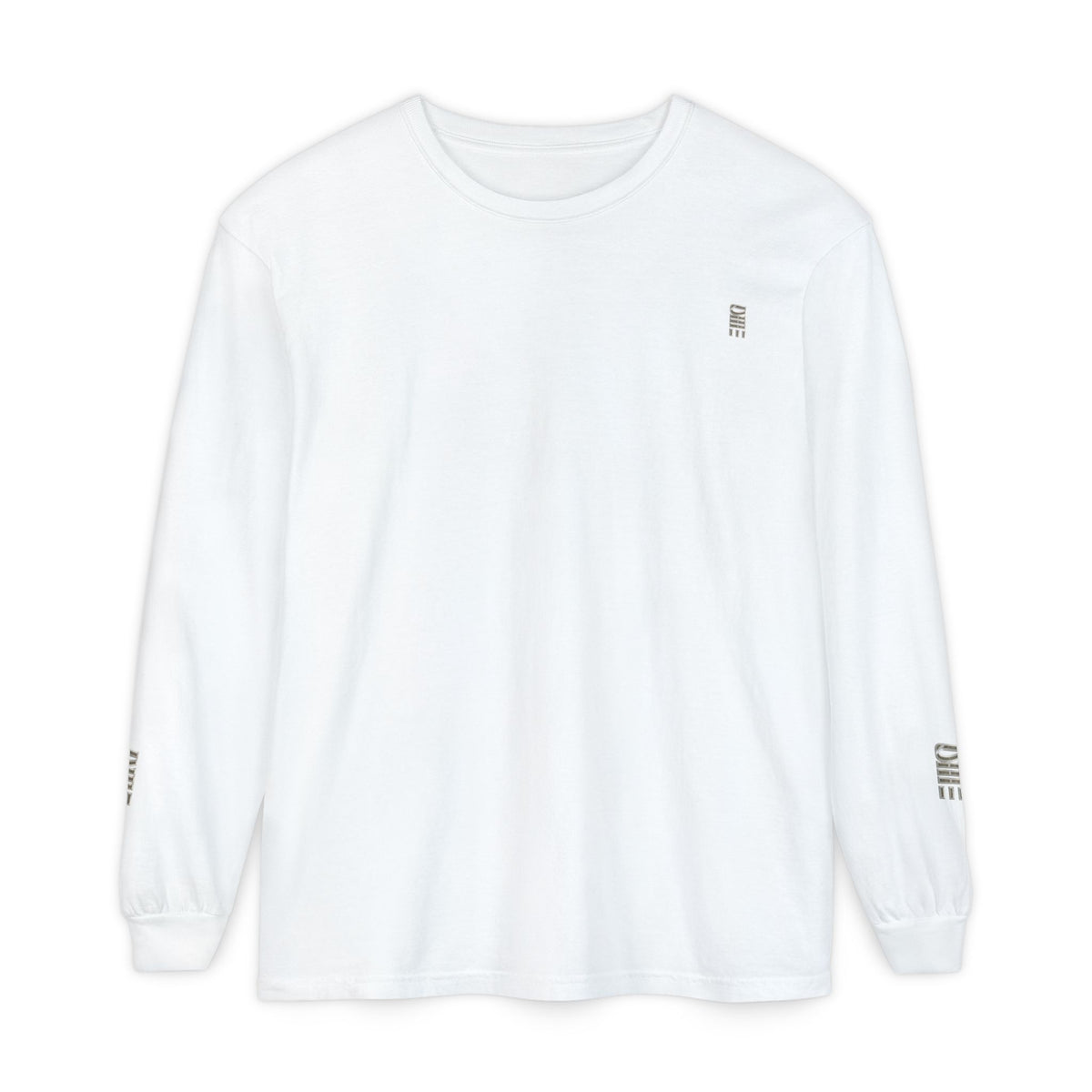 Garment-Dyed Long-Sleeve T-Shirt — Multi-Color Minimal Graphic