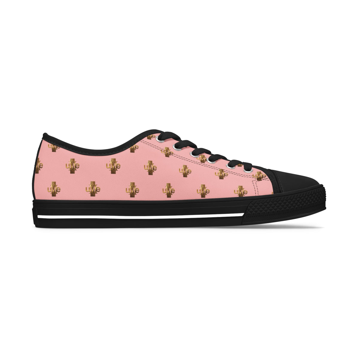 Women’s Low-Top Sneakers — Pink All-Over Print