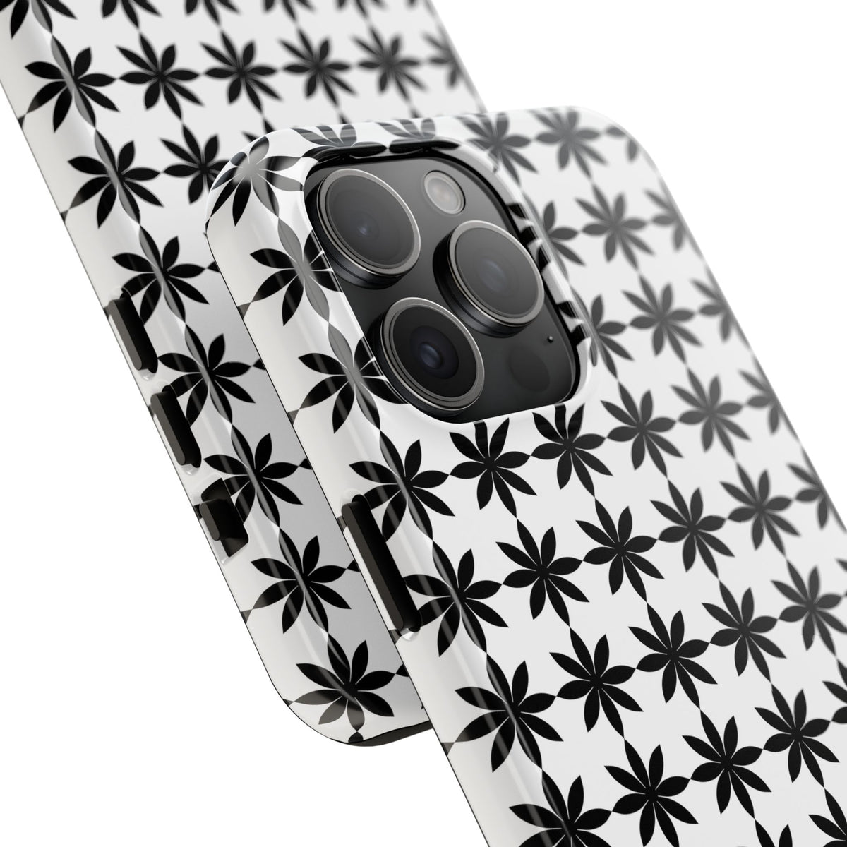 Tough Phone Case — Black & White Geometric Star Pattern