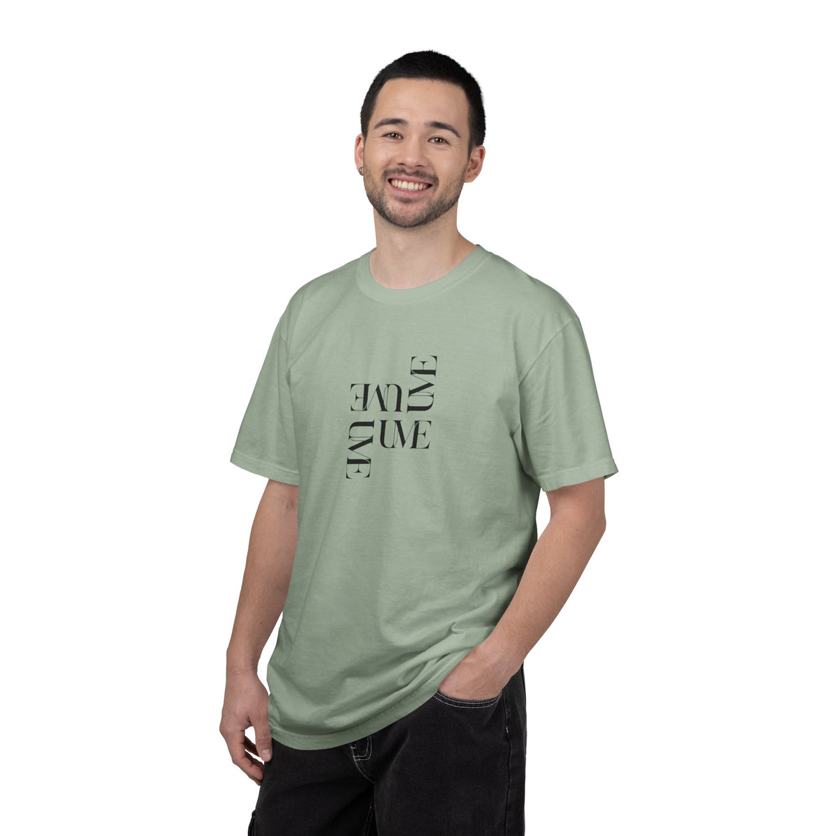 UME Typography Garment-Dyed T-Shirt — White, Ivory & More Colors