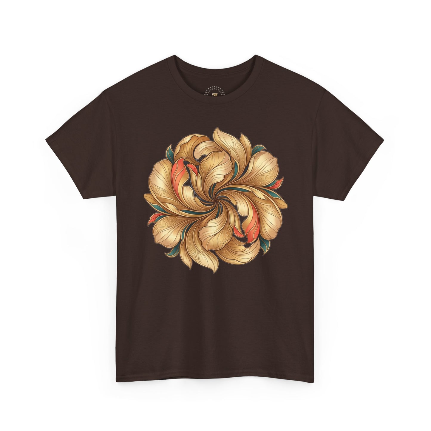 Floral Swirl Tee — Golden Petal Graphic T-Shirt