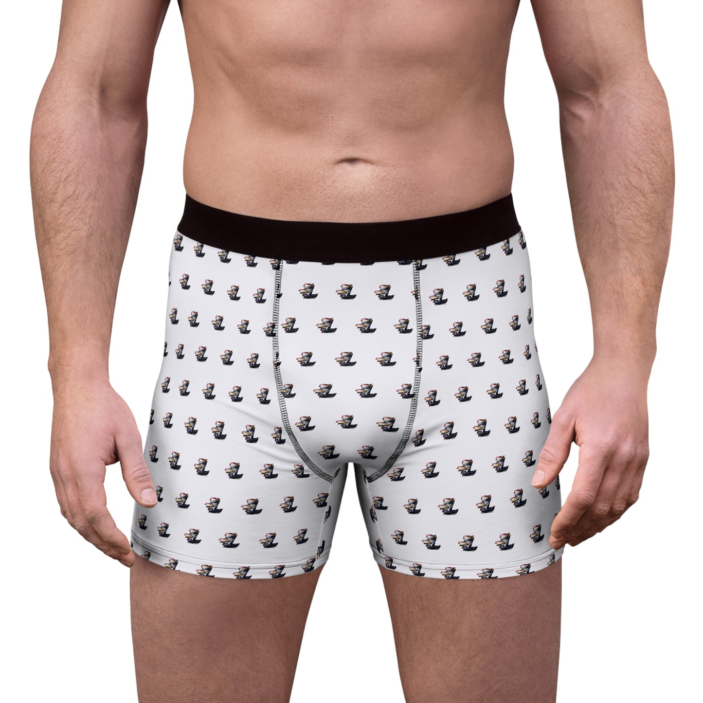Men's Boxer Briefs — Vintage Top Hat Pattern All-Over Print