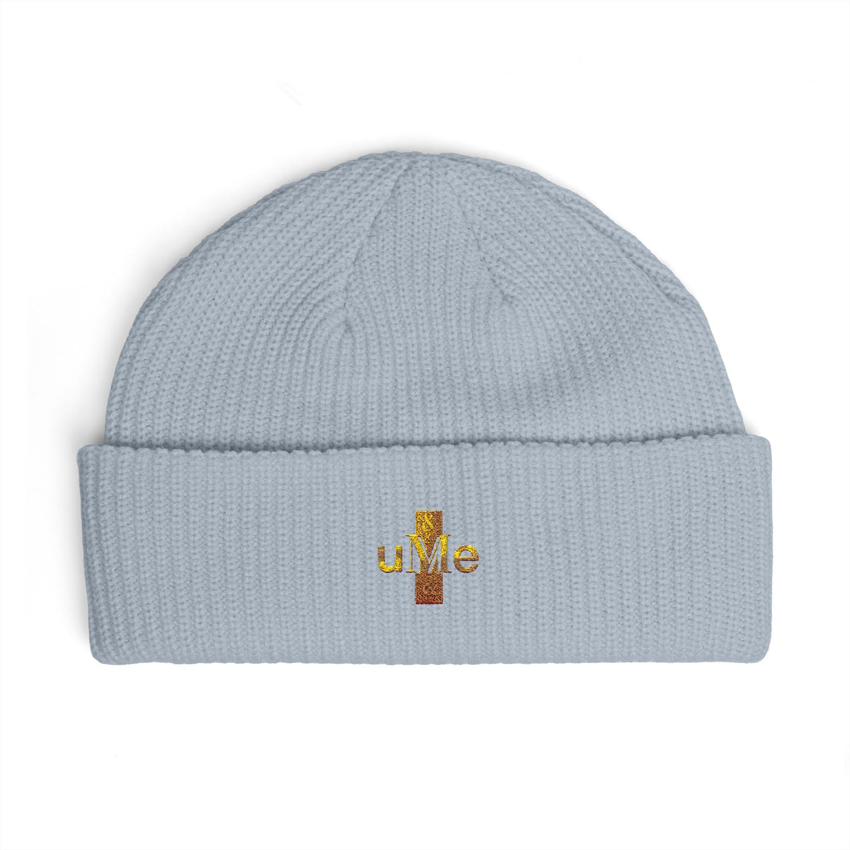 Ribbed Cuff Beanie — Multi-Color Gold Embroidered Hat