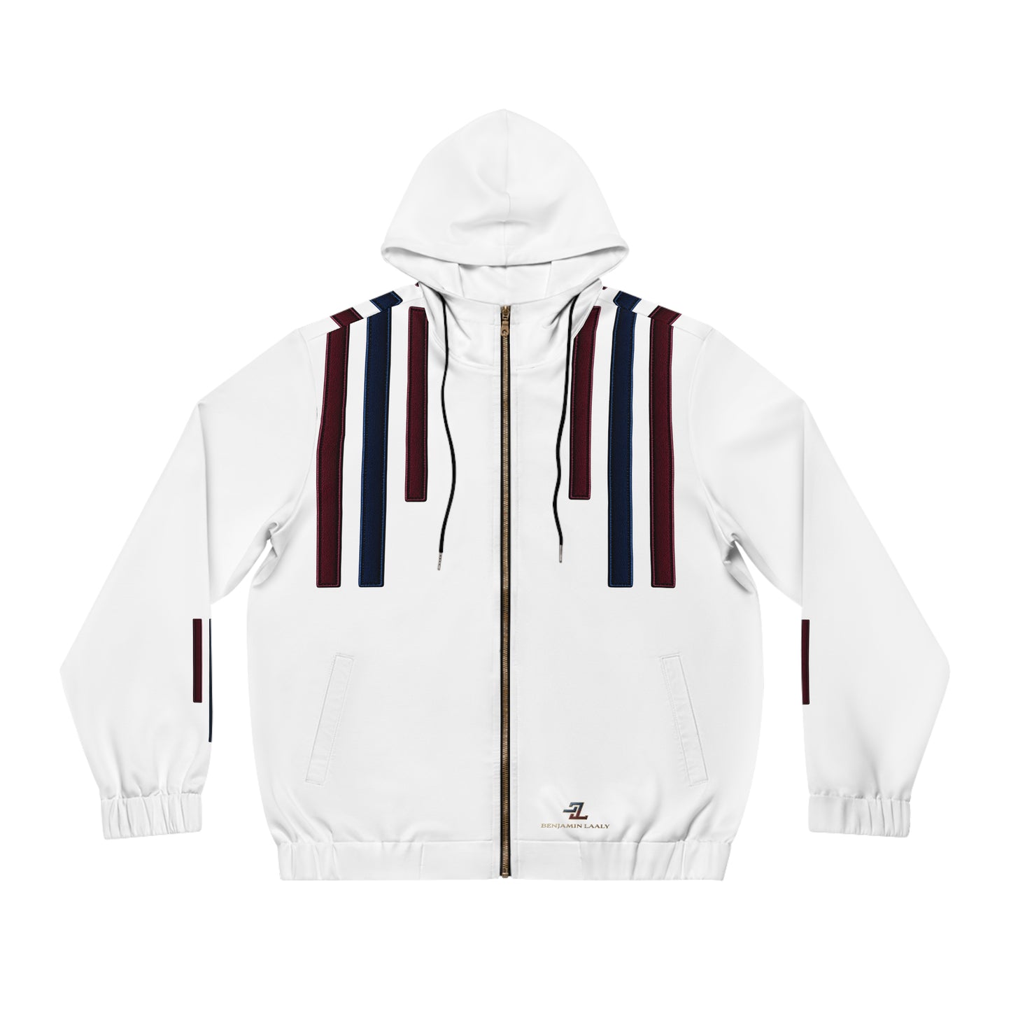 Men's Striped Zip Hoodie — Minimal Vertical Accent Design