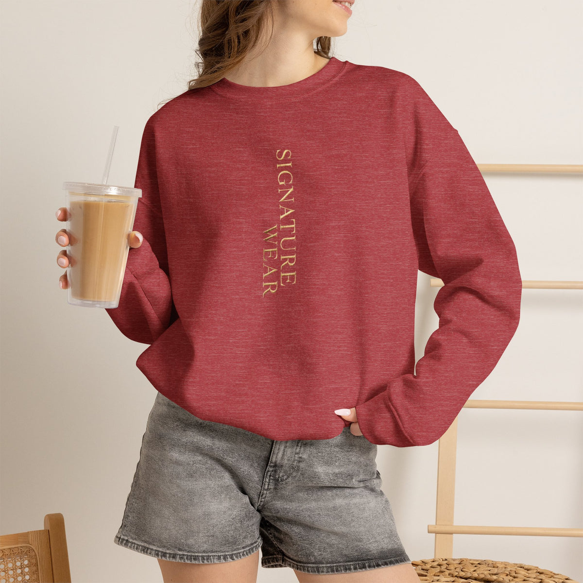 Signature Wear Minimalist Crewneck Sweatshirt — Black, Sand & More