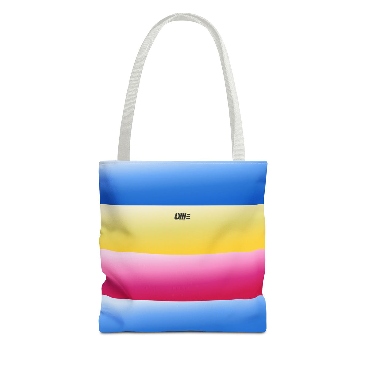 Colorful Pride Stripes Tote Bag – Pastel Blue, Yellow & Pink AOP