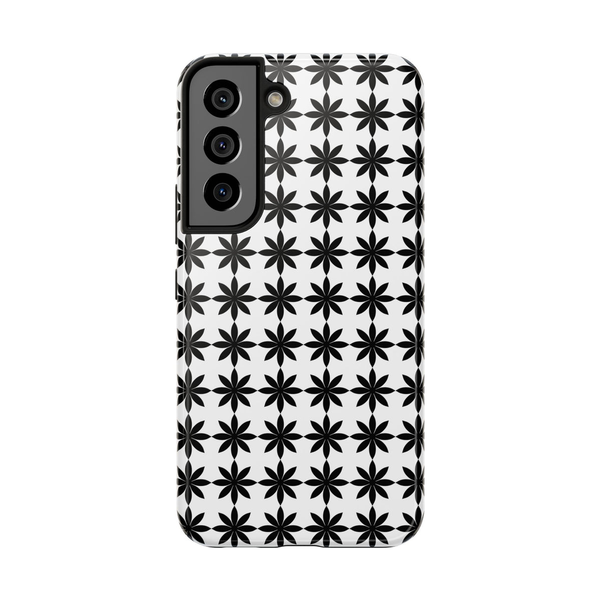 Tough Phone Case — Black & White Geometric Star Pattern