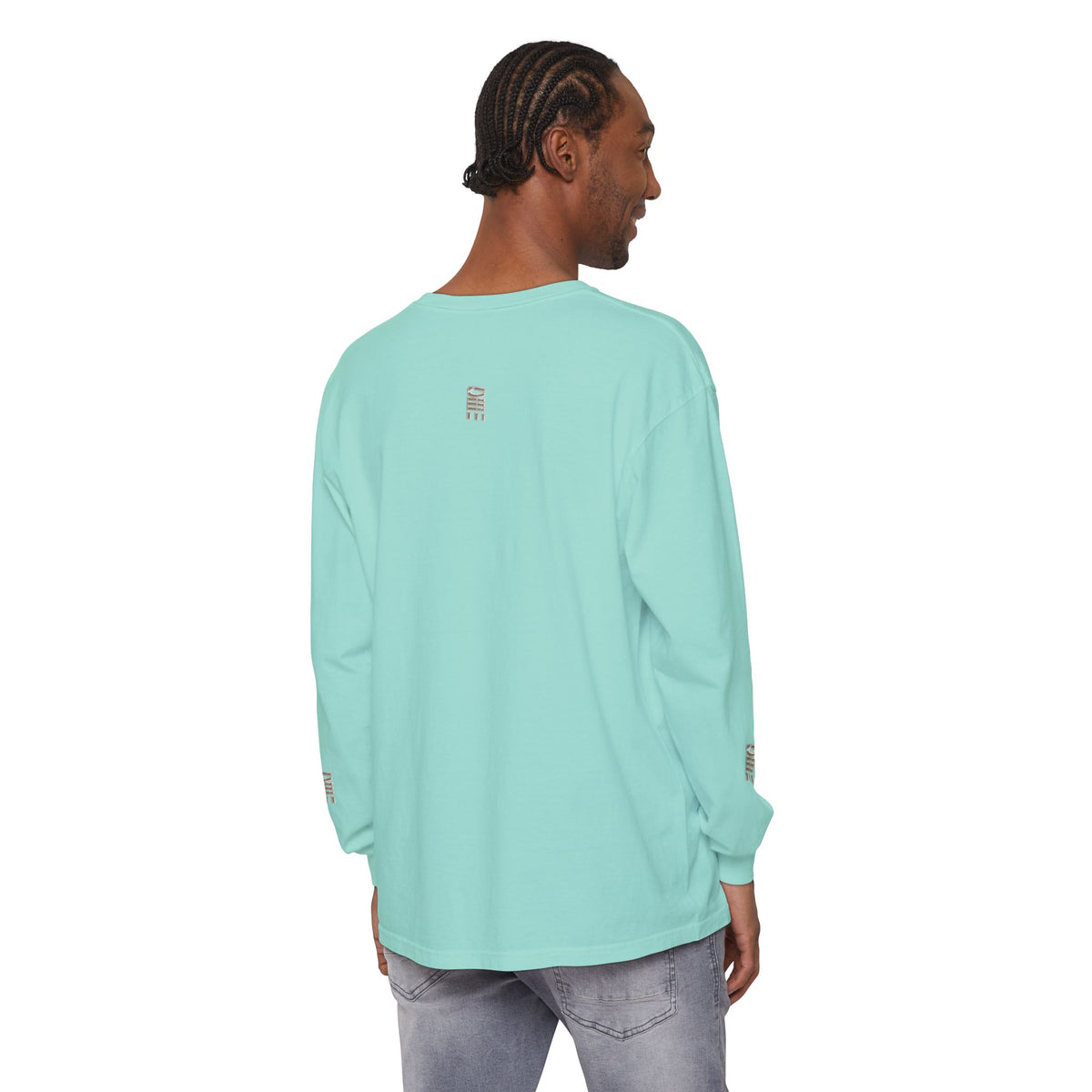 Garment-Dyed Long-Sleeve T-Shirt — Multi-Color Minimal Graphic