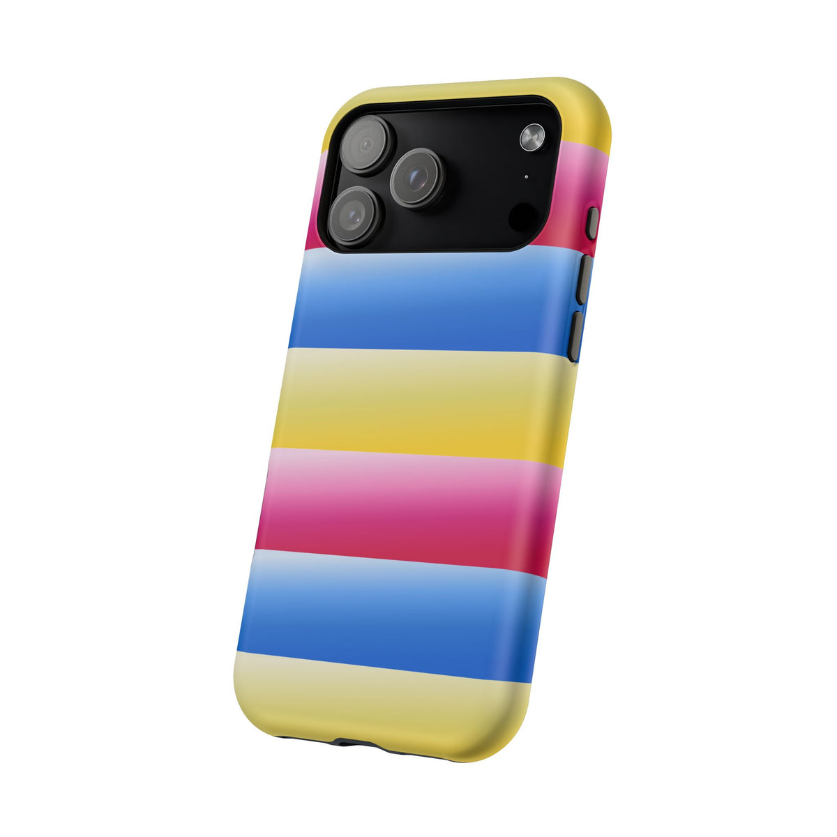 Striped Magnetic Impact-Resistant Phone Case — Colorful Pink Blue Yellow Protection