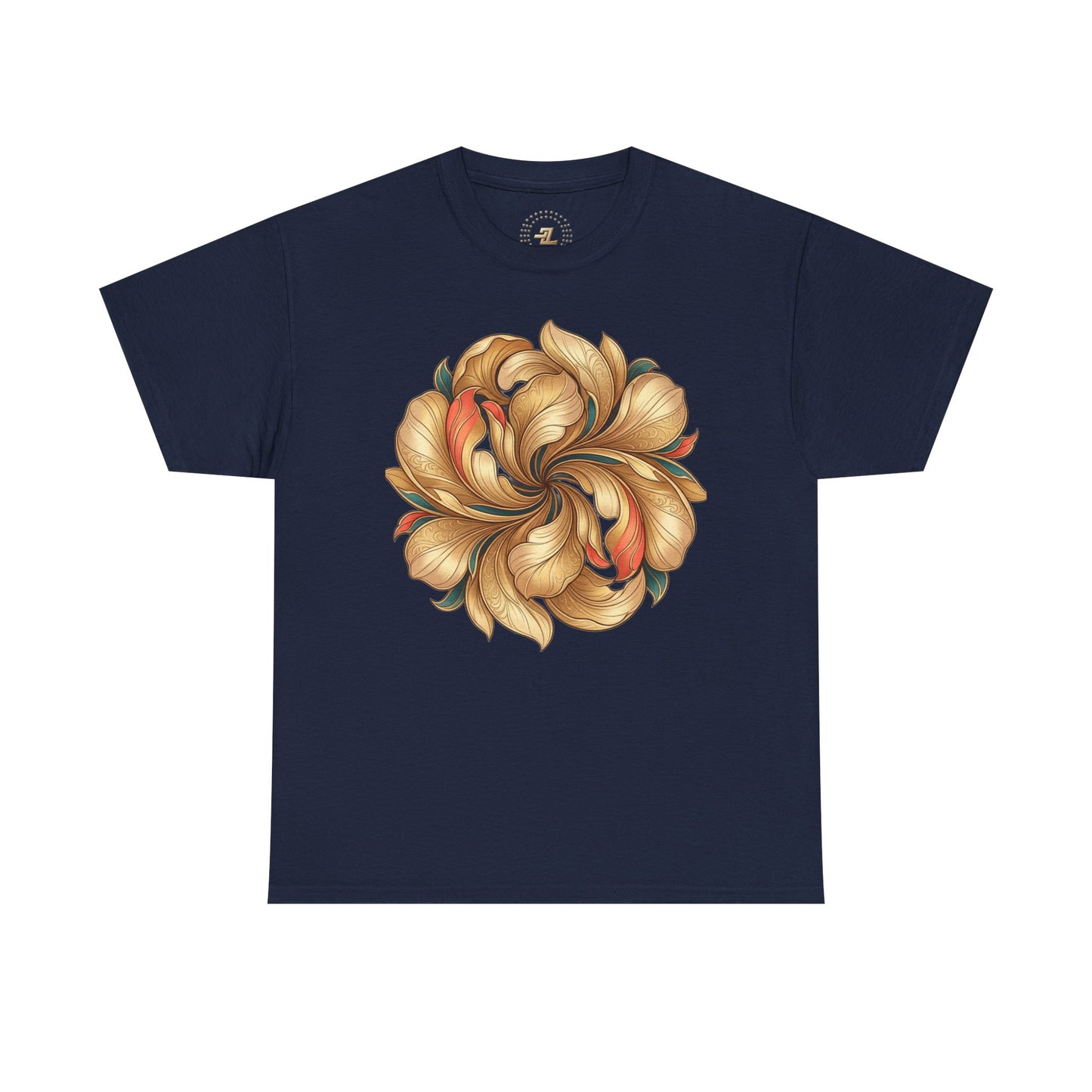 Floral Swirl Tee — Golden Petal Graphic T-Shirt