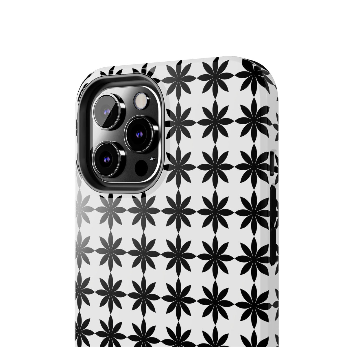 Tough Phone Case — Black & White Geometric Star Pattern