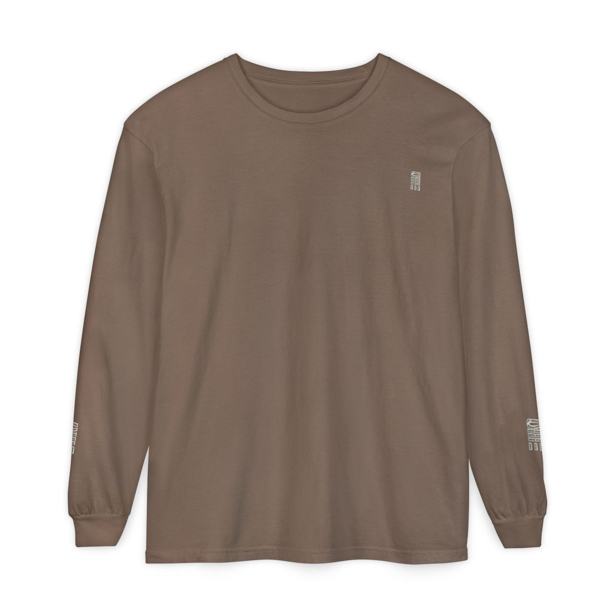Garment-Dyed Long-Sleeve T-Shirt — Multi-Color Minimal Graphic