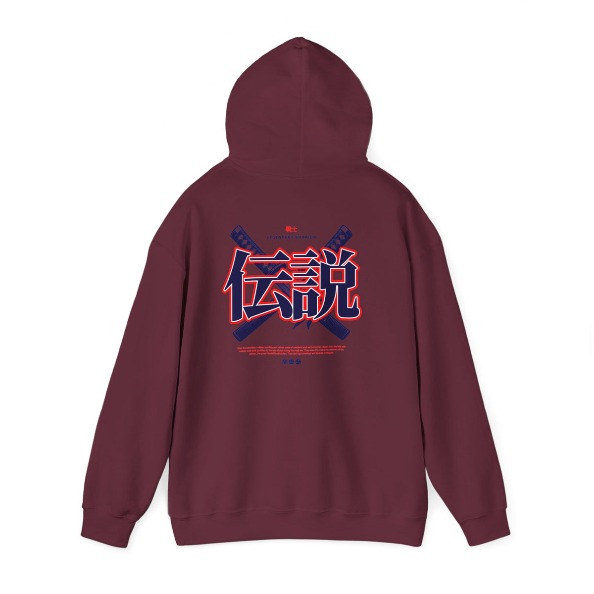 Legend Kanji Hoodie — Retro Samurai Sword Graphic Pullover