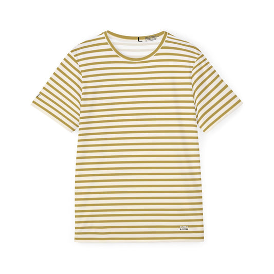 Striped Men's Jersey Tee — Olive & Cream Athletic Shirt
