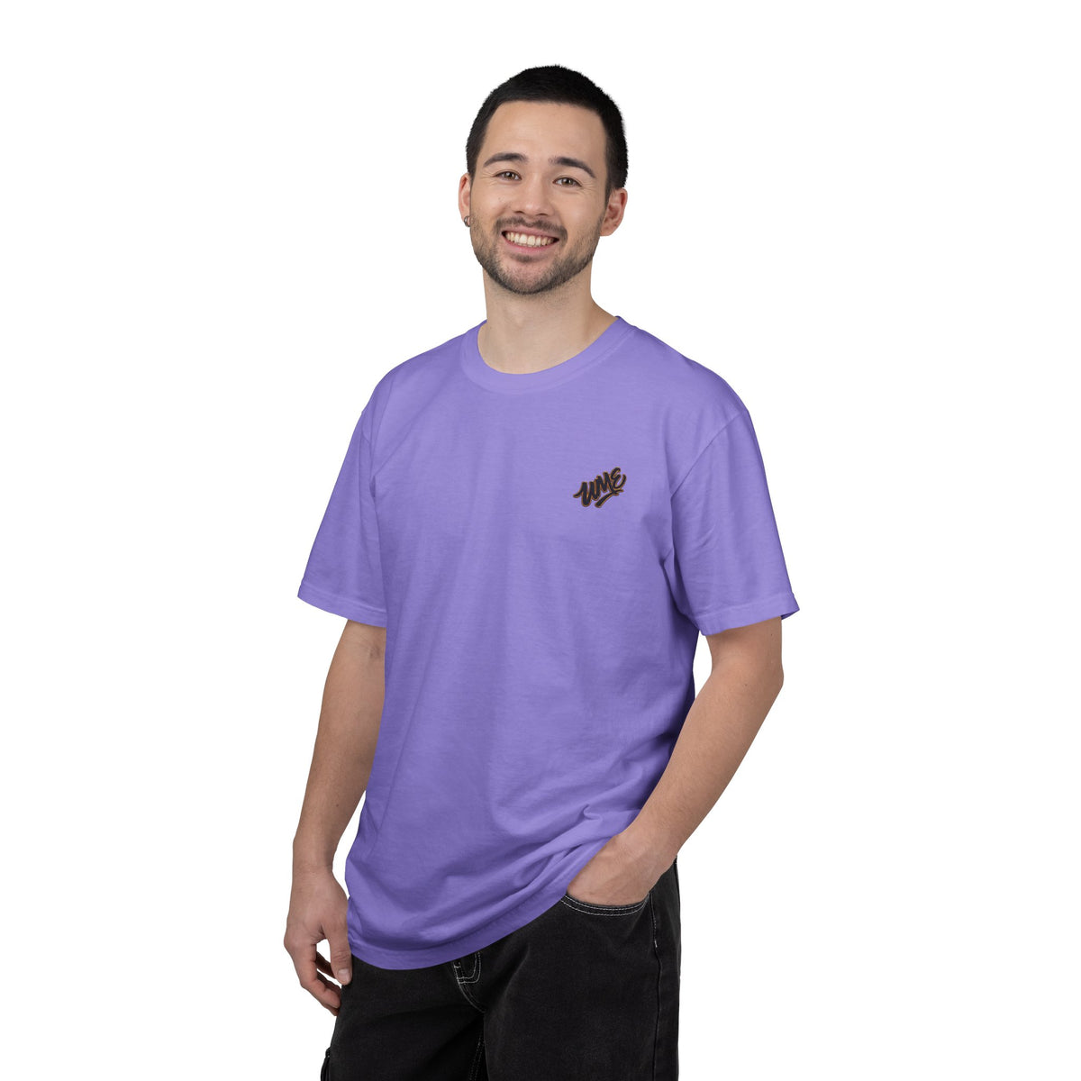 Garment-Dyed Heavyweight Tee — UME Black Logo Front & Back