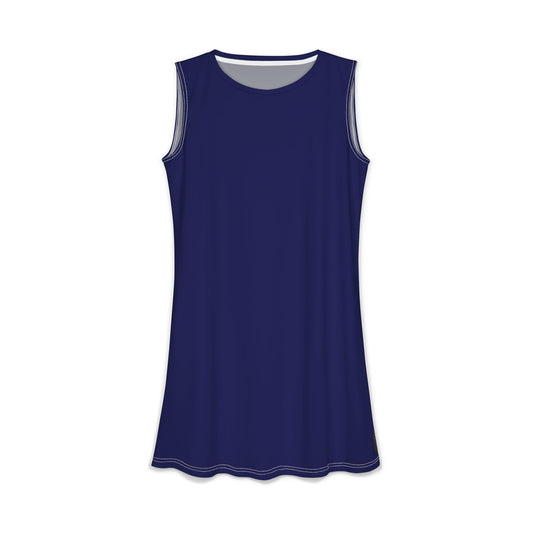 Navy Sleeveless A-Line Dress — Women's Casual Summer Dress