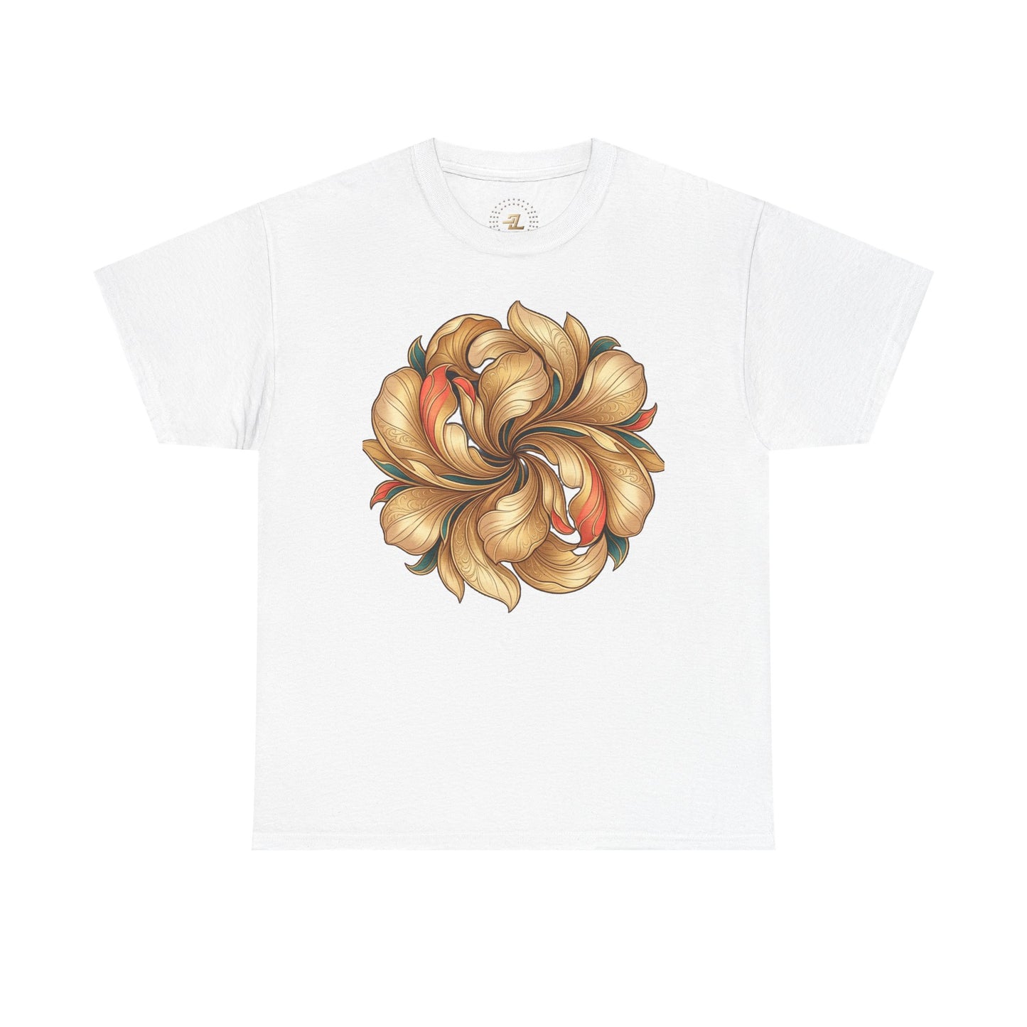 Floral Swirl Tee — Golden Petal Graphic T-Shirt