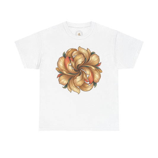 Floral Swirl Tee — Golden Petal Graphic T-Shirt