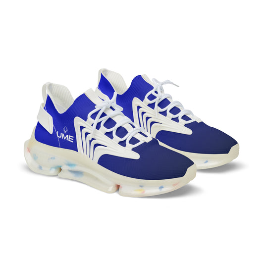 Men's Electric Blue UME Mesh Sneakers — Gradient Athletic Shoe with Bold Graphic Sole