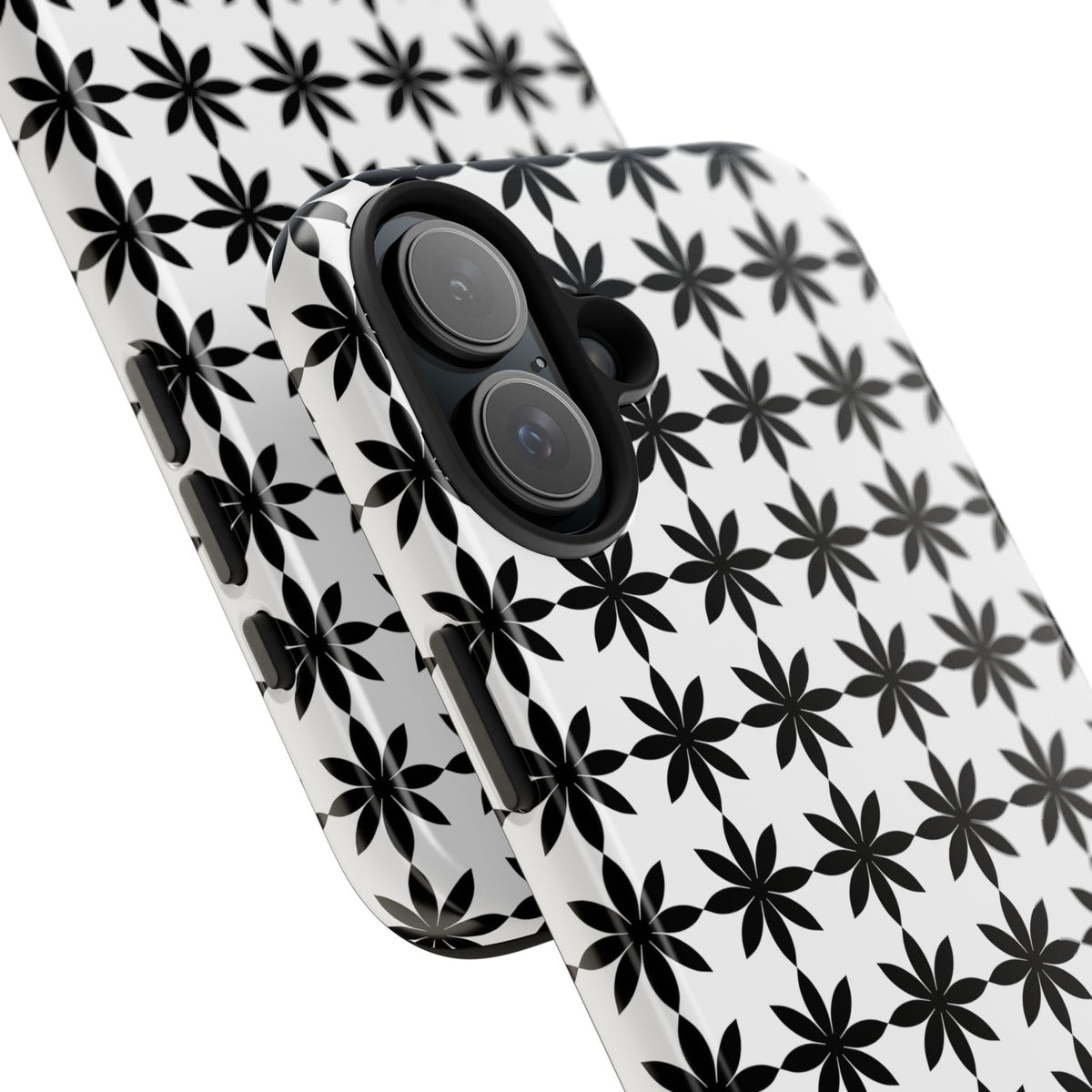 Tough Phone Case — Black & White Geometric Star Pattern