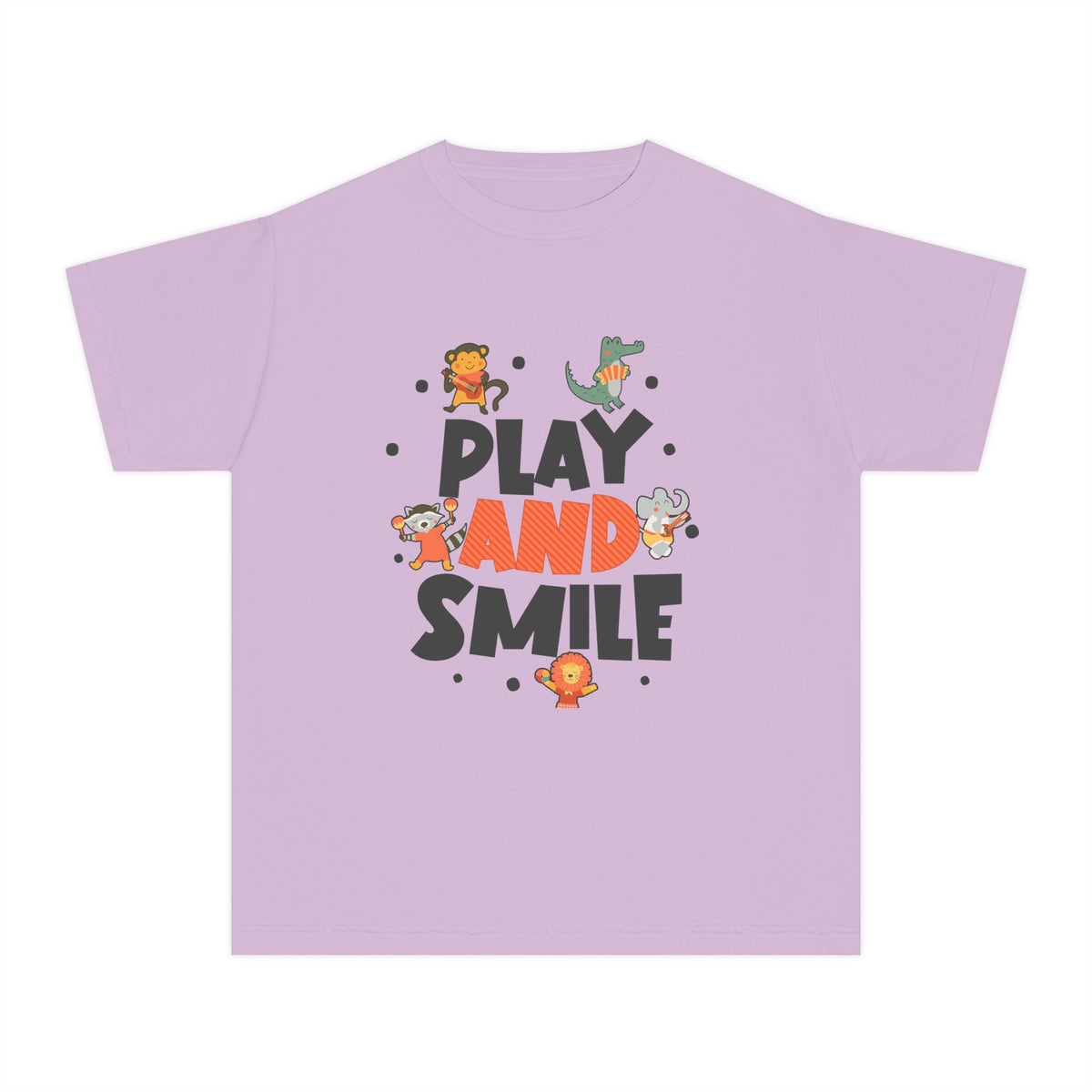 Play and Smile Youth Tee — Cute Animal Playtime Kids T‑Shirt