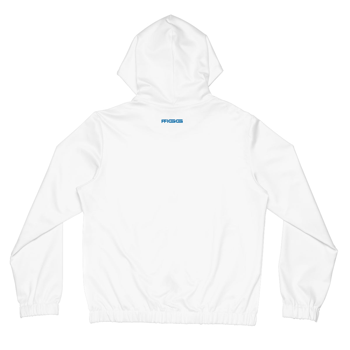 Women’s FFiGG Full-Zip Hoodie — White Blue-Stripe All-Over Print