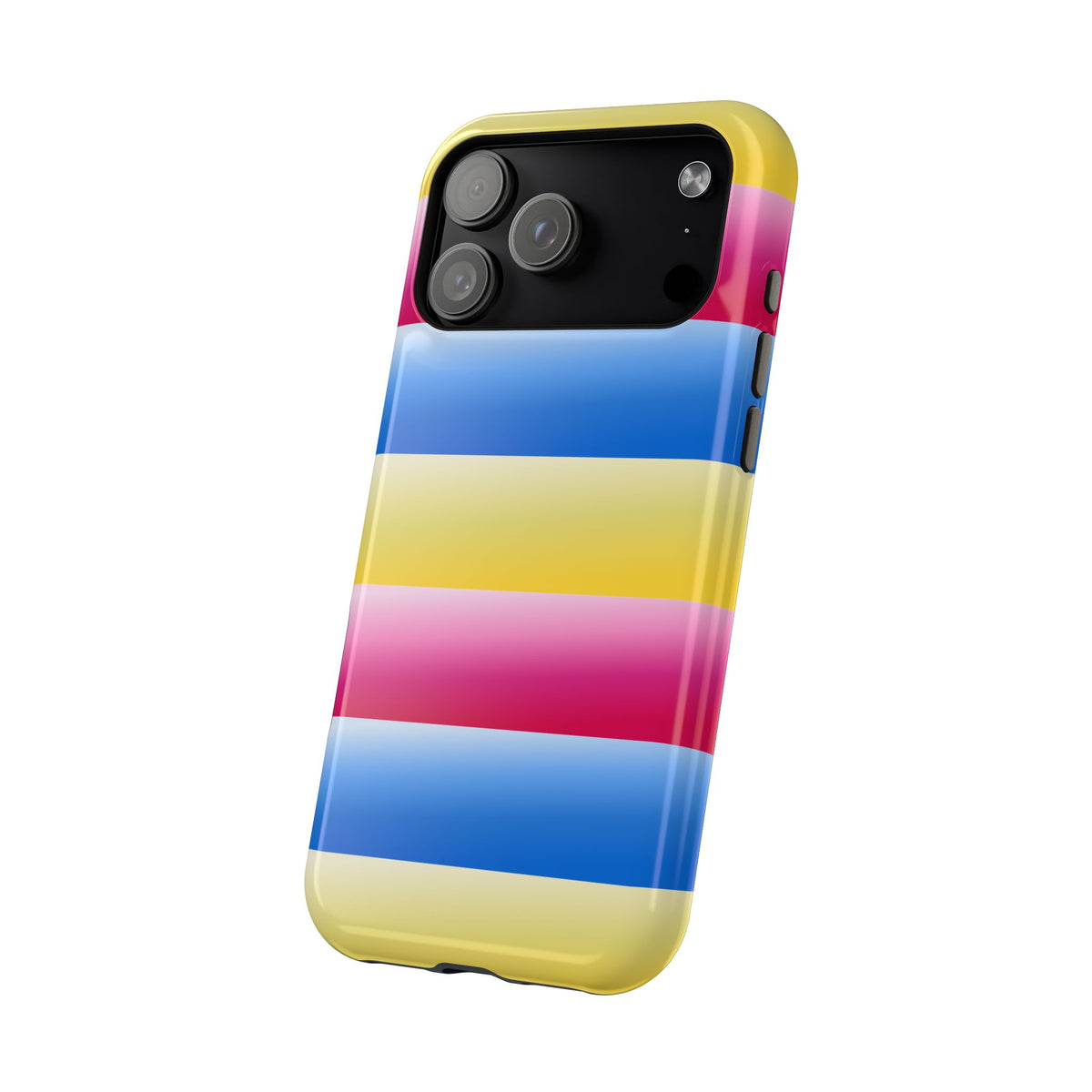 Striped Magnetic Impact-Resistant Phone Case — Colorful Pink Blue Yellow Protection