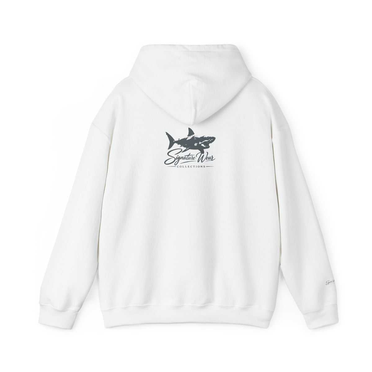 Shark Logo Hoodie — "Signature Wear" Graphic Pullover | White, Black & More