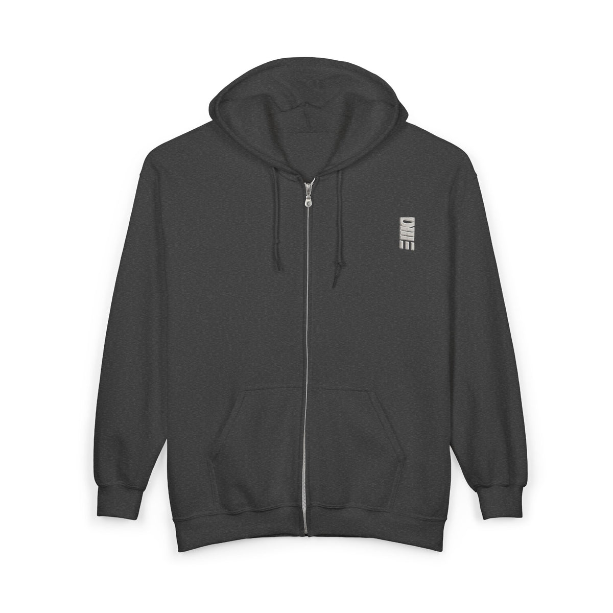 Full-Zip Midweight Hoodie — Multi-Color Minimal Graphic