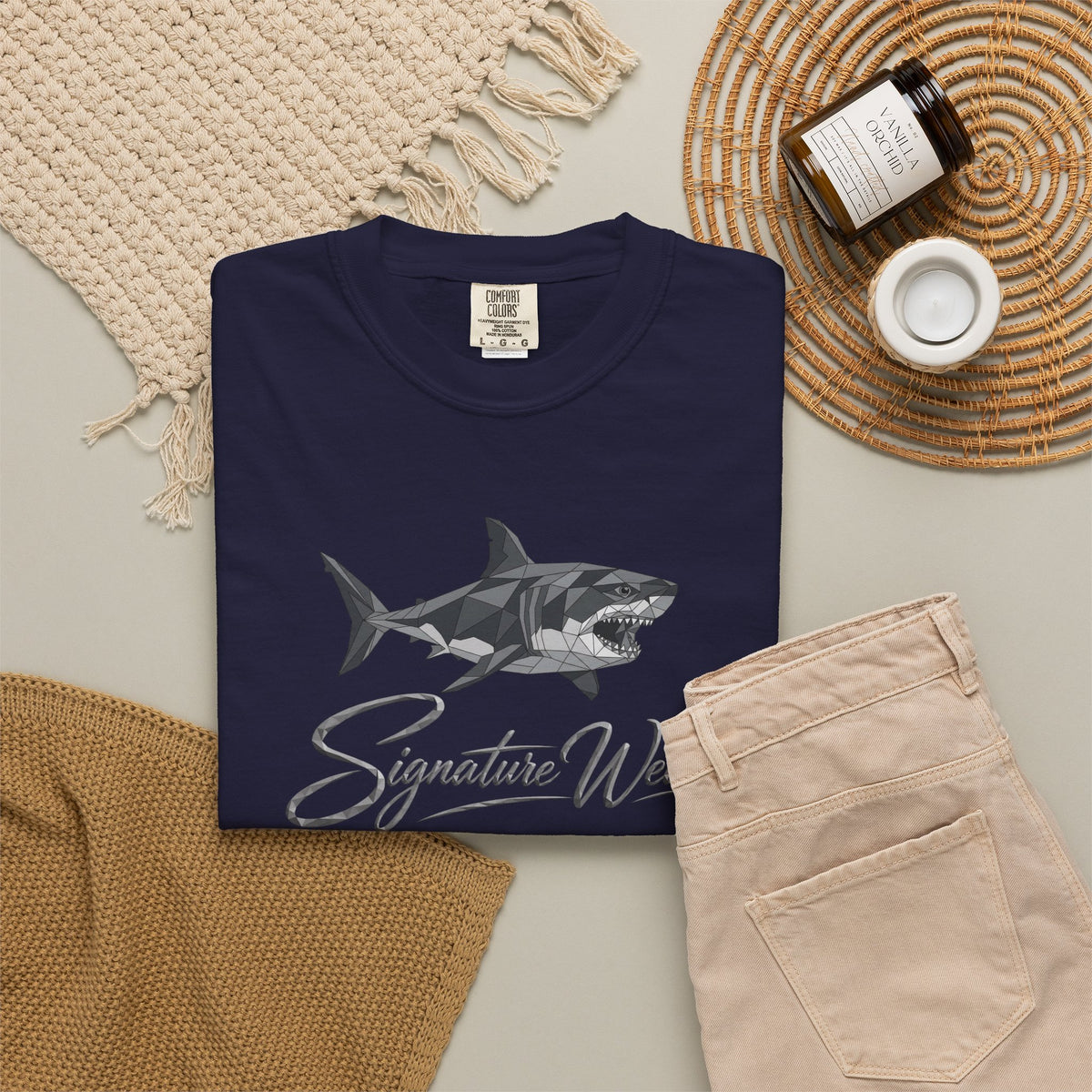 Signature Wear Shark Graphic T-Shirt — White, Black & More Colors