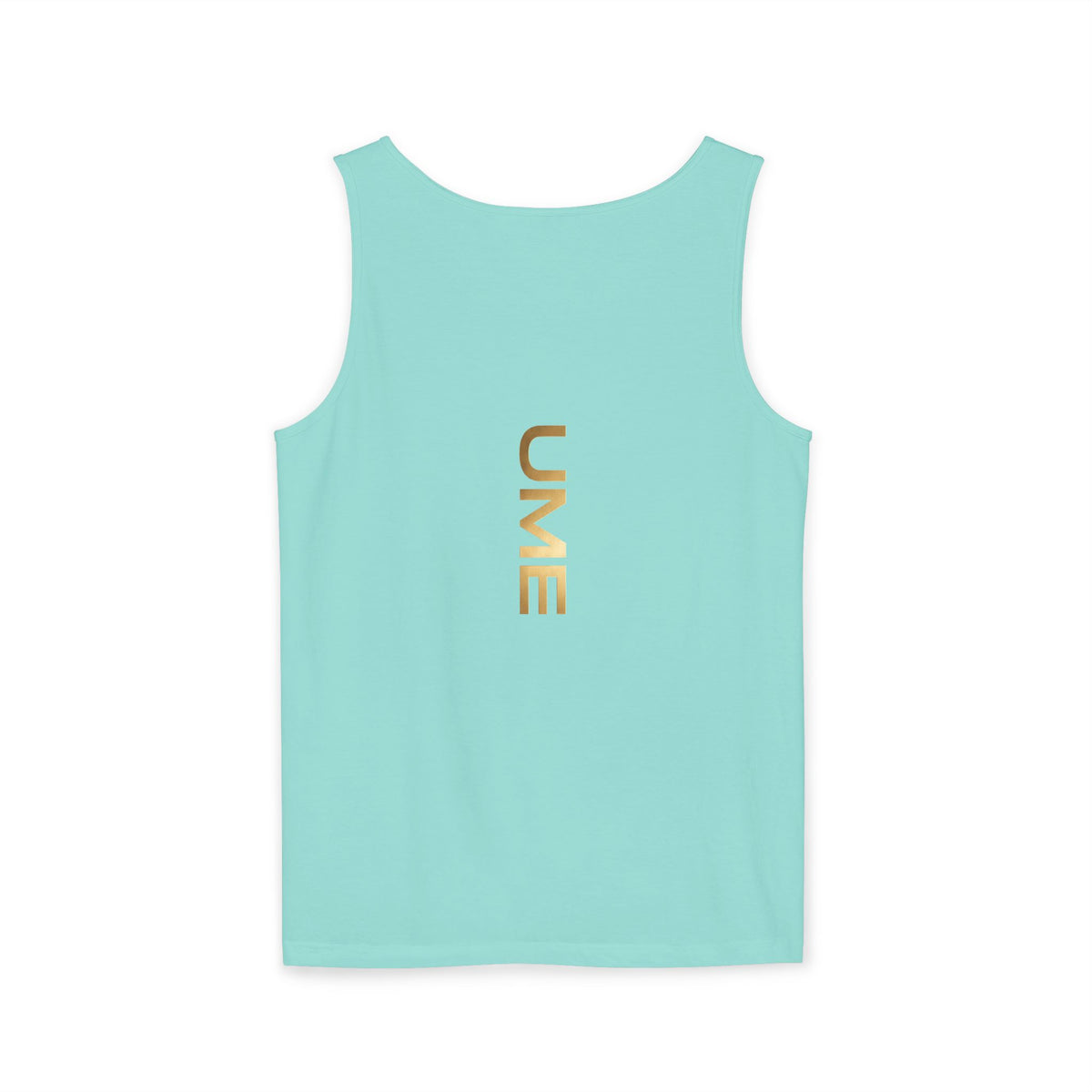 UME Gold Vertical Logo Tank Top – Garment-Dyed Unisex Muscle Tee