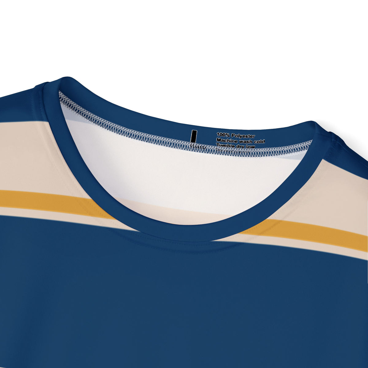 Athletic Jersey — Navy, Cream & Gold Striped All-Over Print