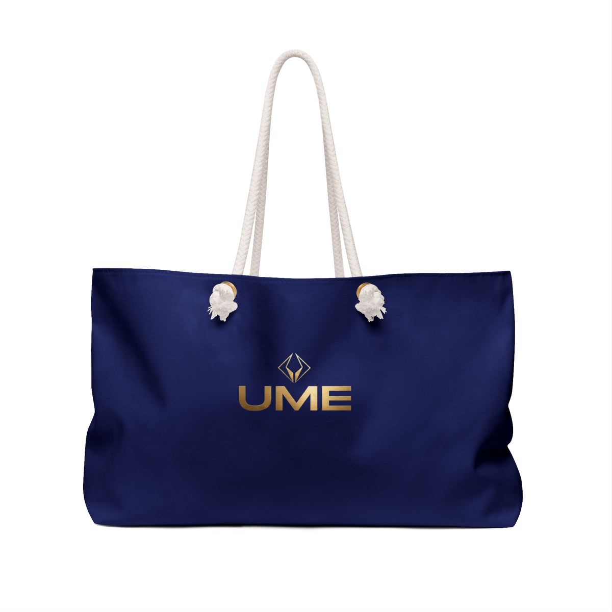 Navy UME Logo Weekender Bag — Luxe Rope Handle Travel Tote