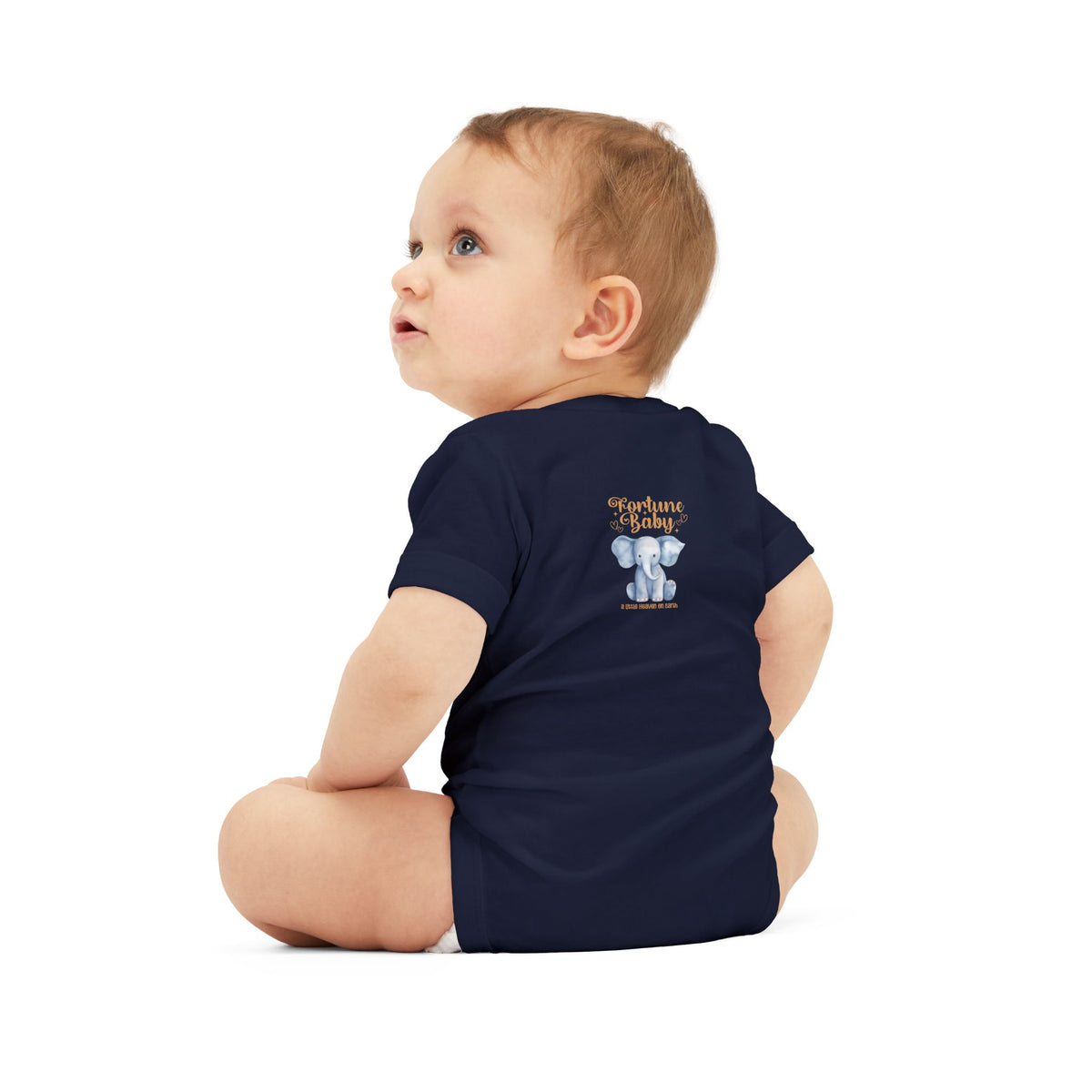Fortune Baby Elephant Infant Onesie — Cute Blue Elephant Baby Bodysuit