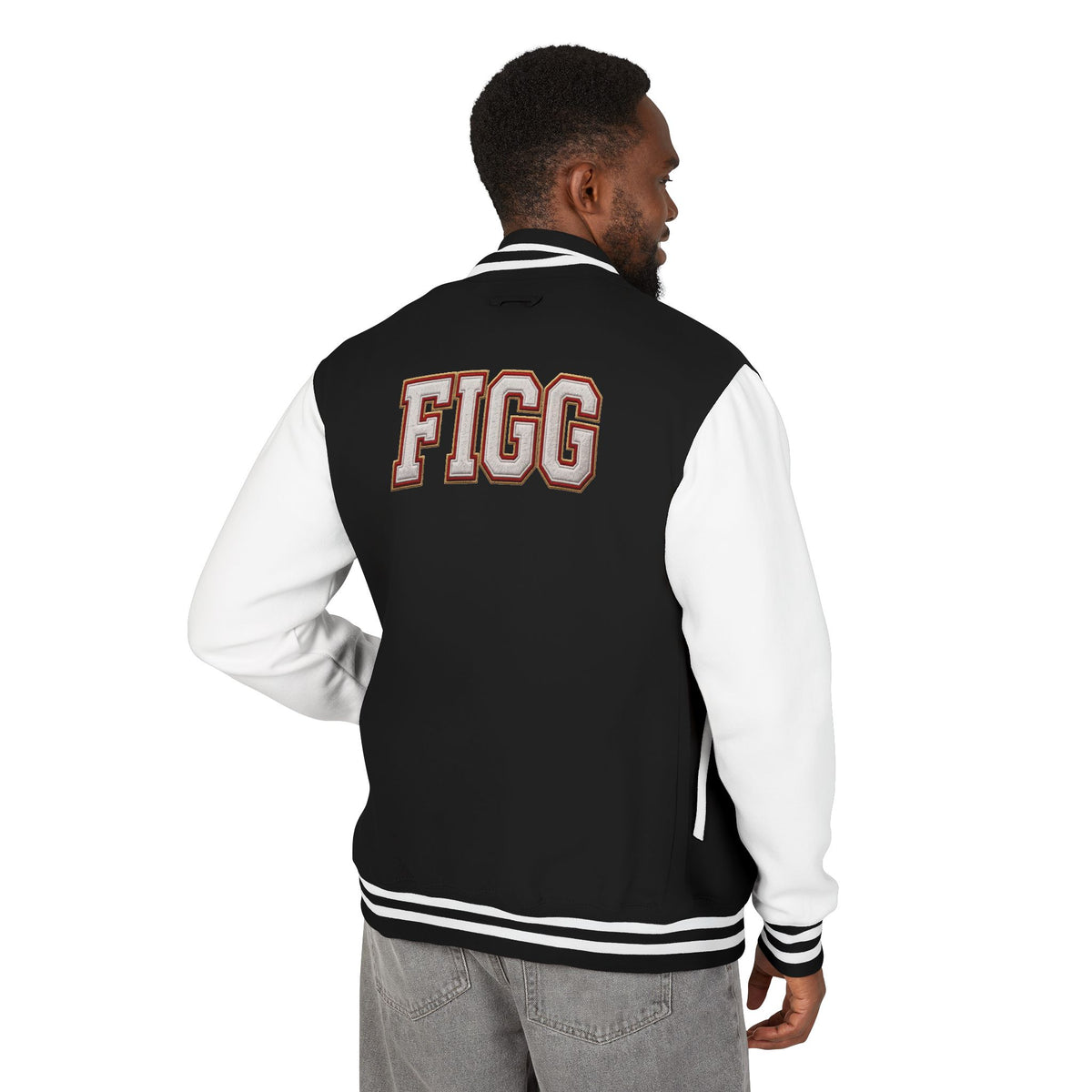 FIGG Letterman Jacket — Burgundy, Black, Navy & Bright Colors