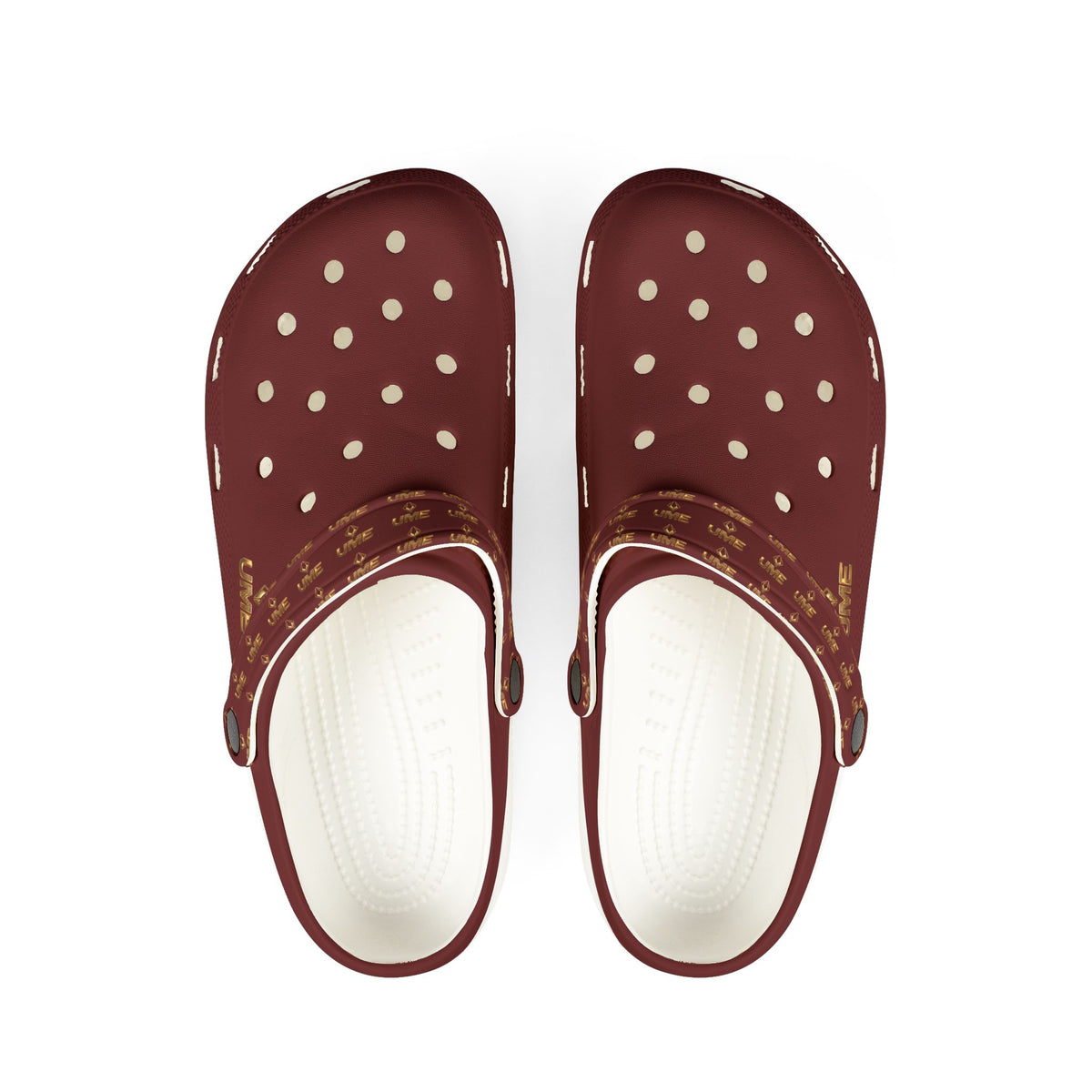 Burgundy All-Over Print EVA Foam Clogs — Slip-On Shoes